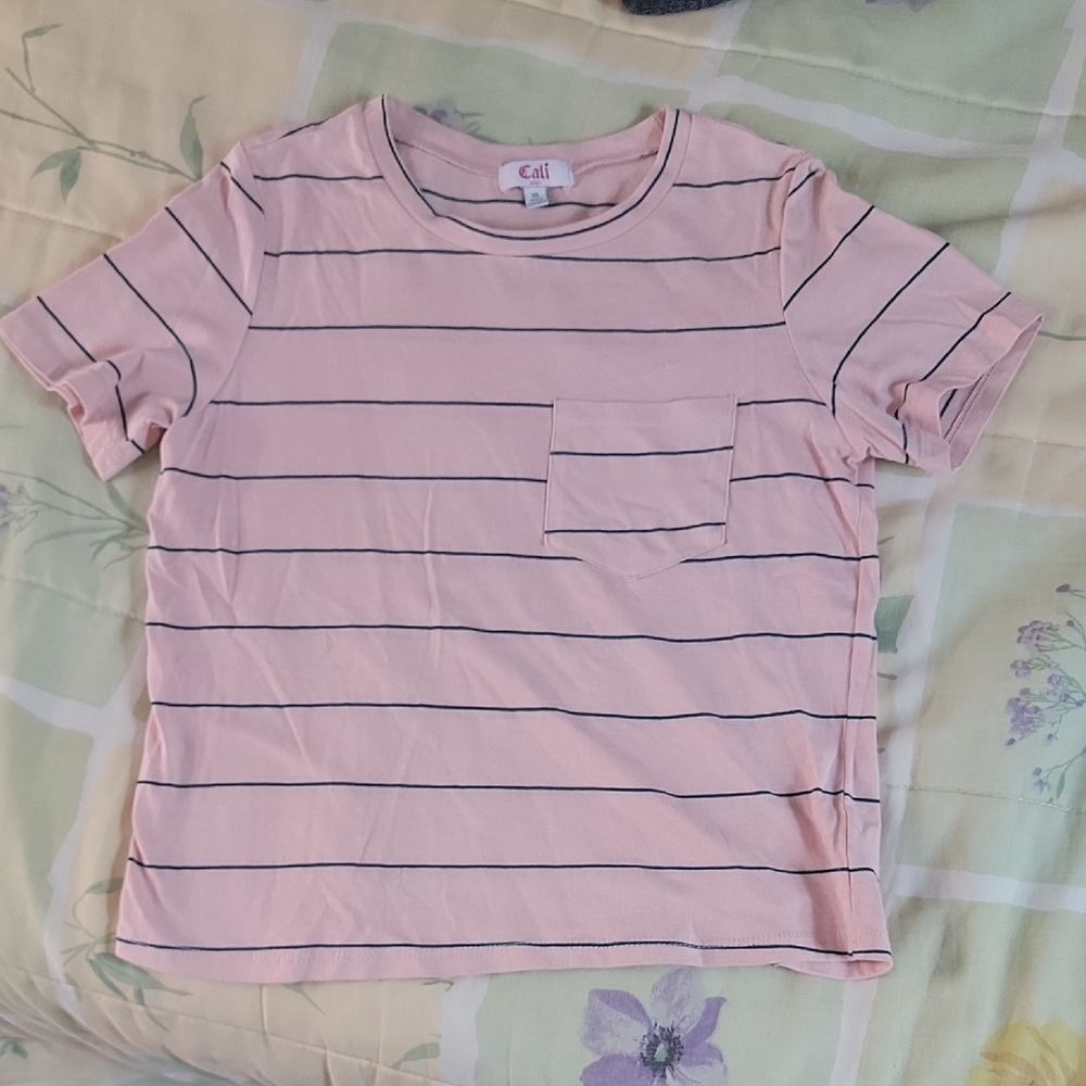 Cali Baby Pink Striped T-Shirt